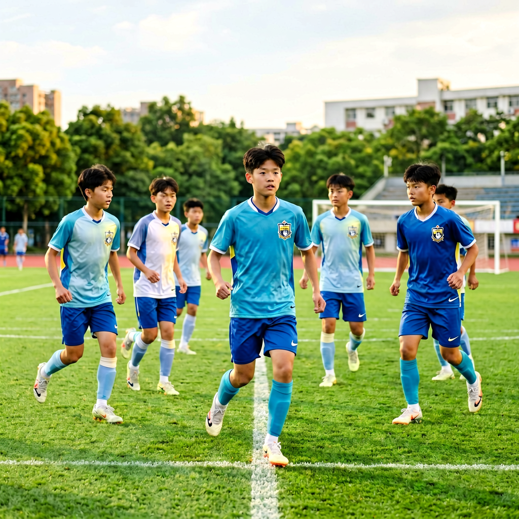 足球青训营青少年球员训练场景,年轻球员成长之路